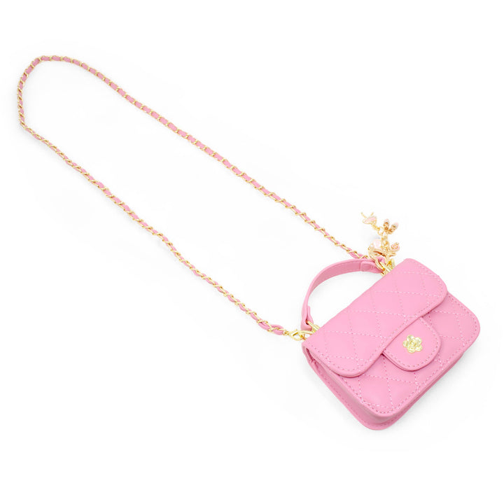 Pink Tiny Quilted Ballet Charm Handbag