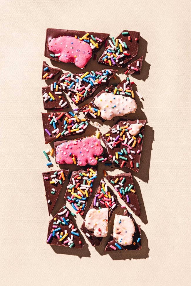Pink Animal Cookies Dark Chocolate Bar
