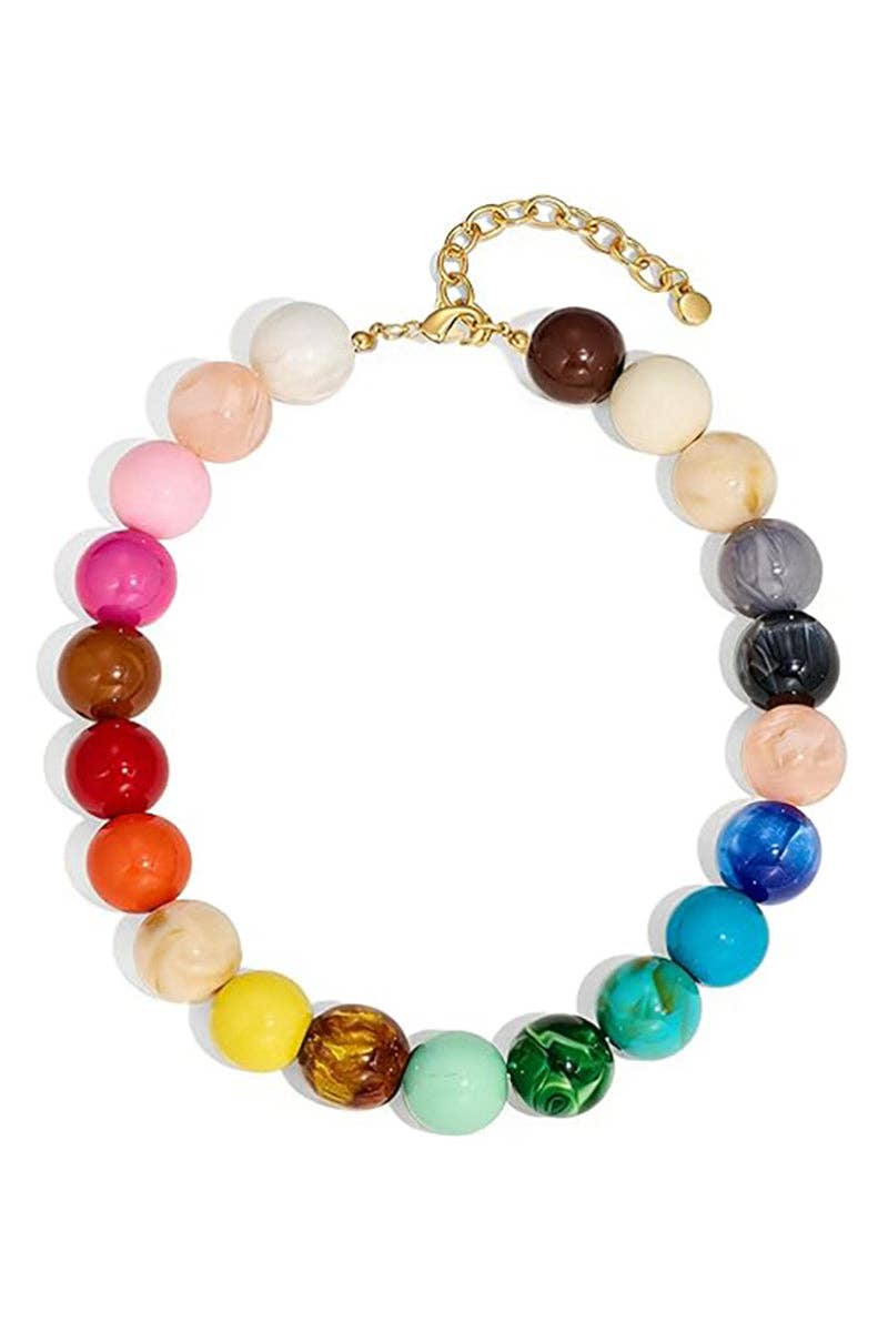 Beaded Statement Necklace: Multi