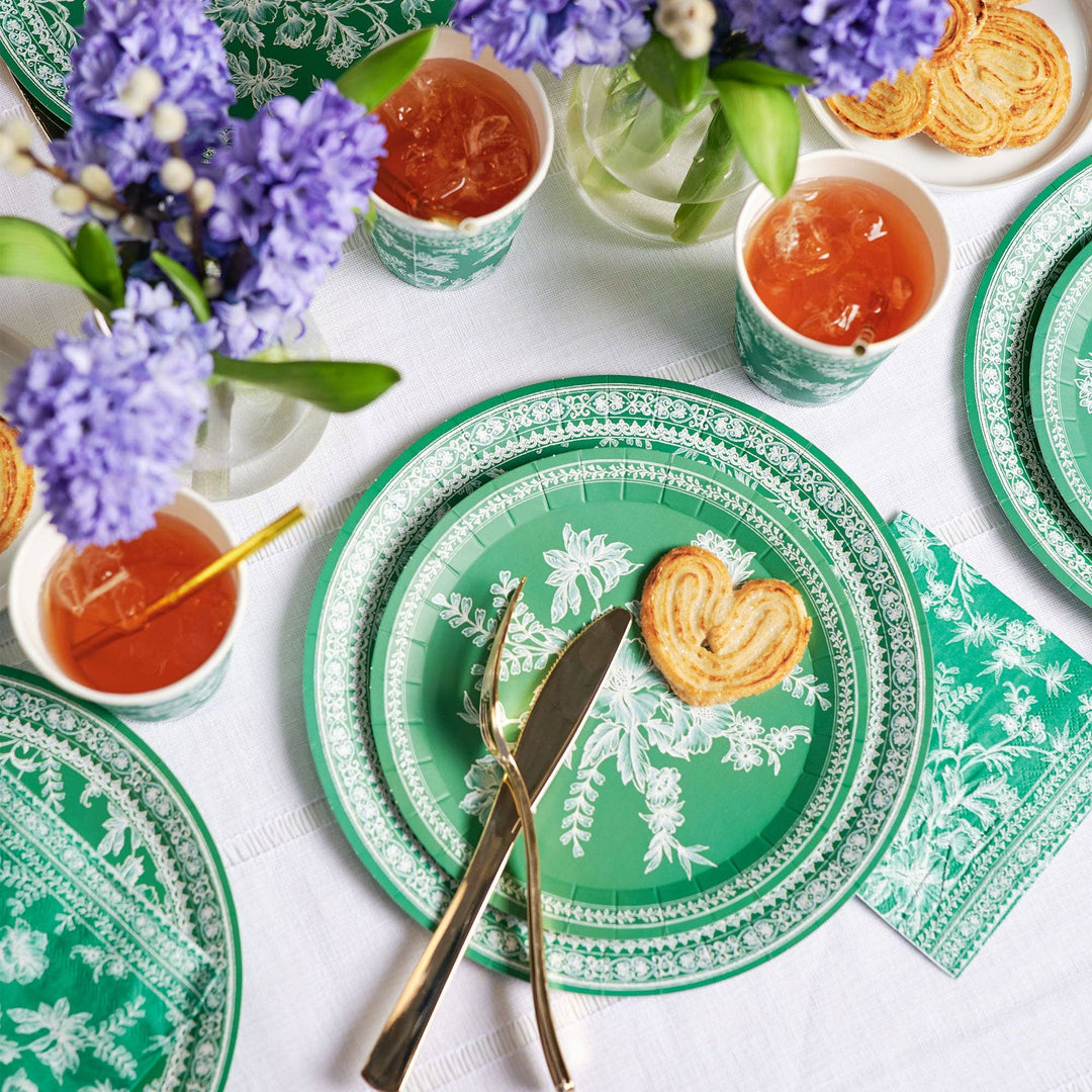 Emerald Toile Small Plates (10 per pack)