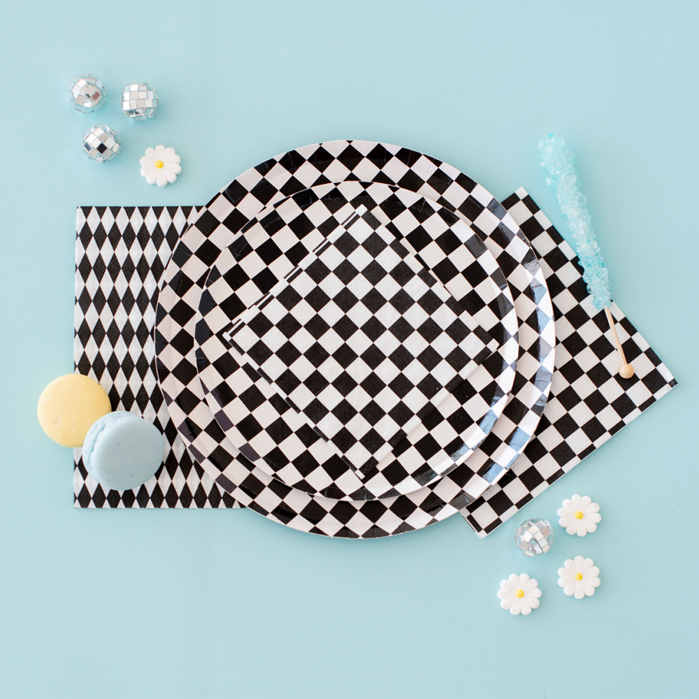 Cherry Crush Checkered Cocktail Napkins