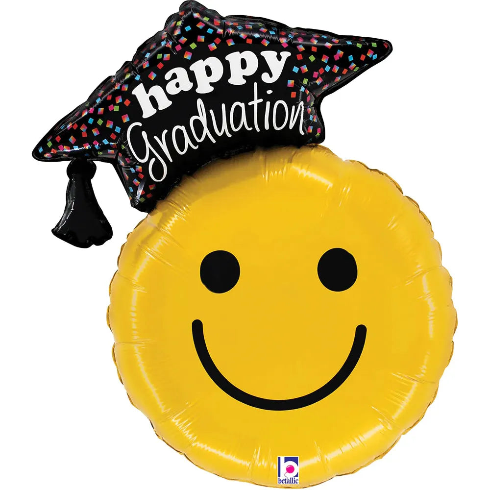 Happy Grad Smiley Face Balloon