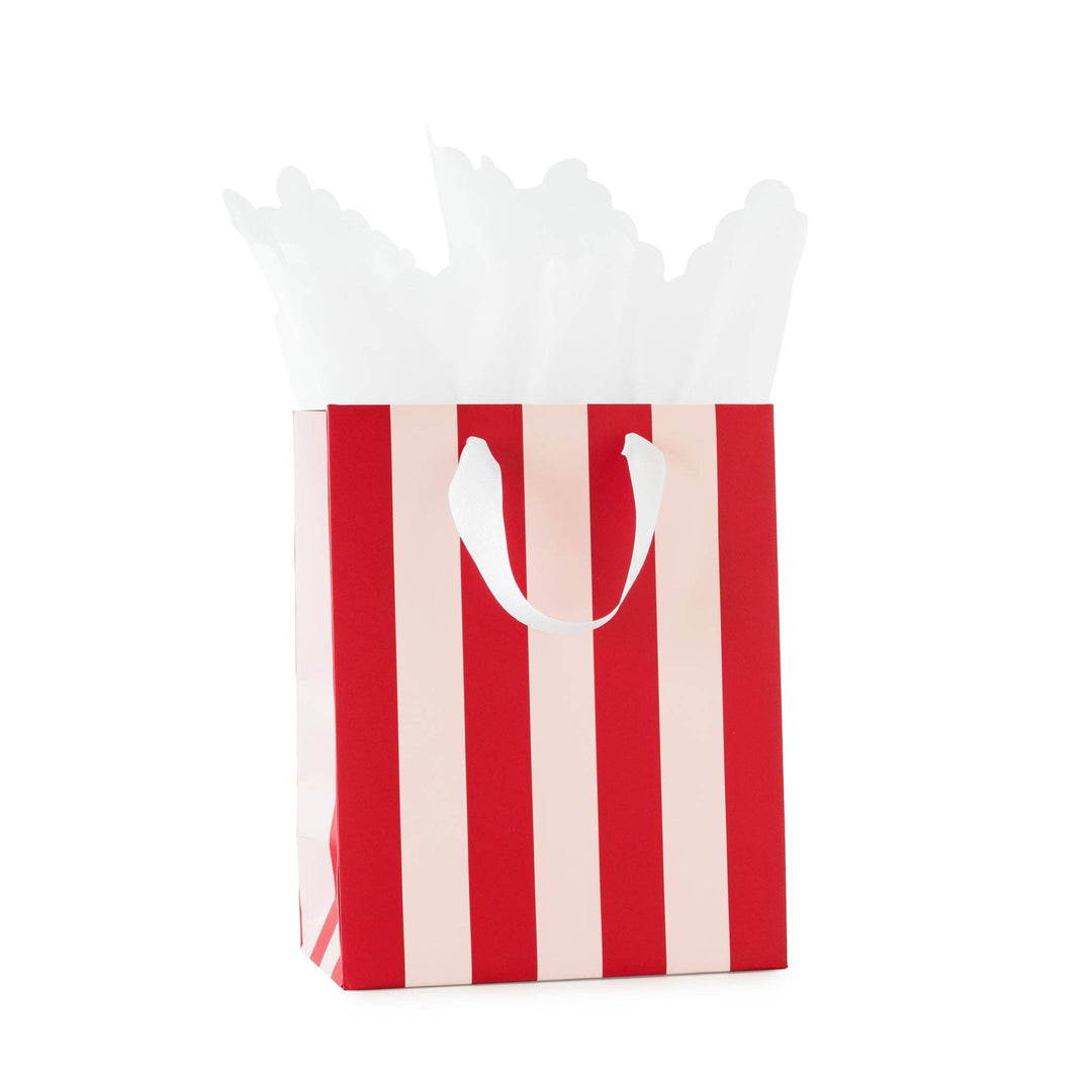 Red and Pink Stripe Gift Bag
