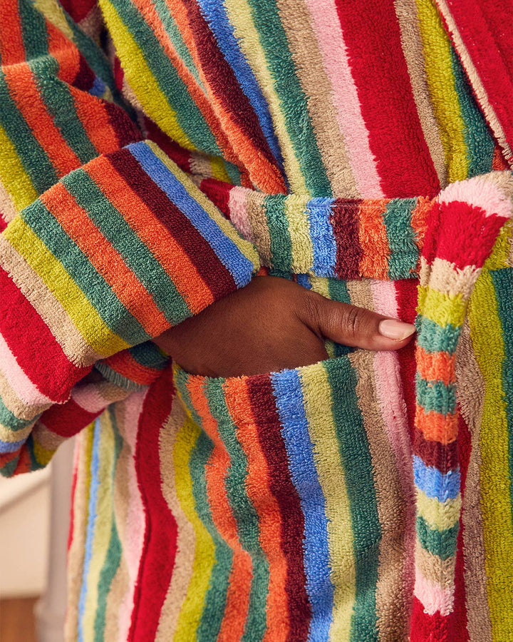 Butterfly Stripe Plush Bathrobe
