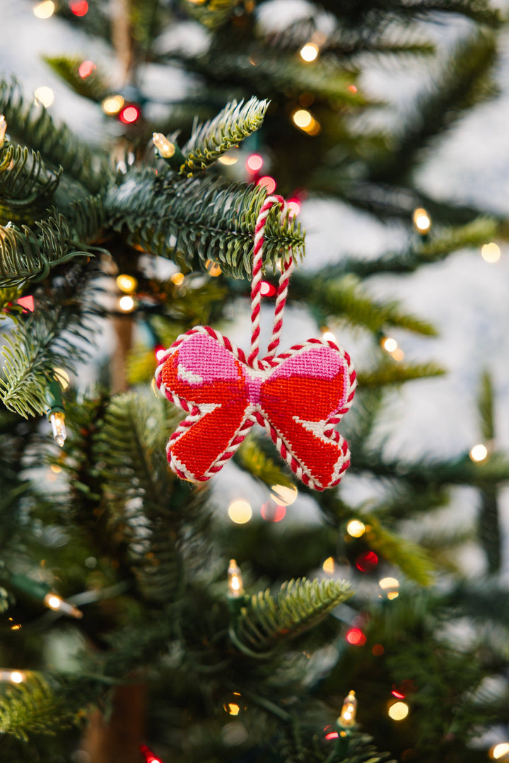Bow Needlepoint Icon Ornament