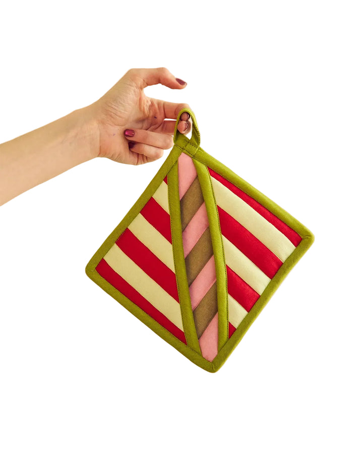 Ladybug Stripe Quilted Pot Holder