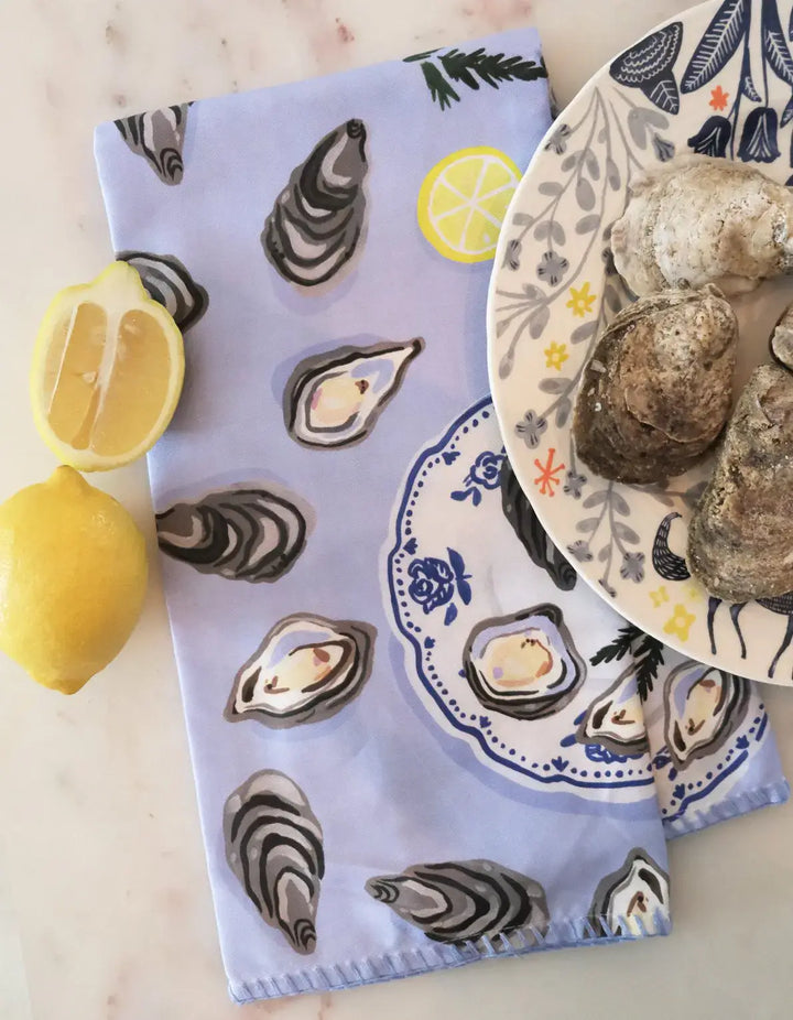 Oysters Cotton Tea Towel