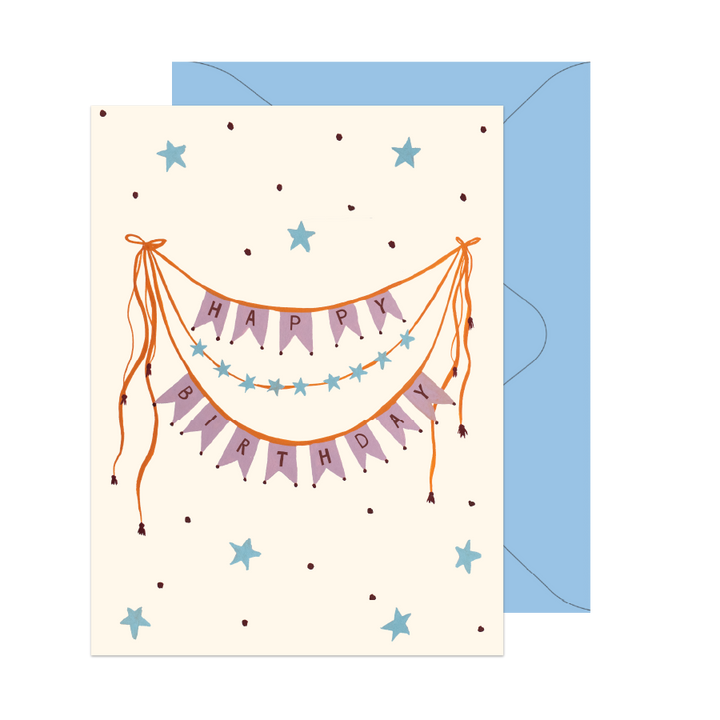 Star Bunting Banner Birthday Card
