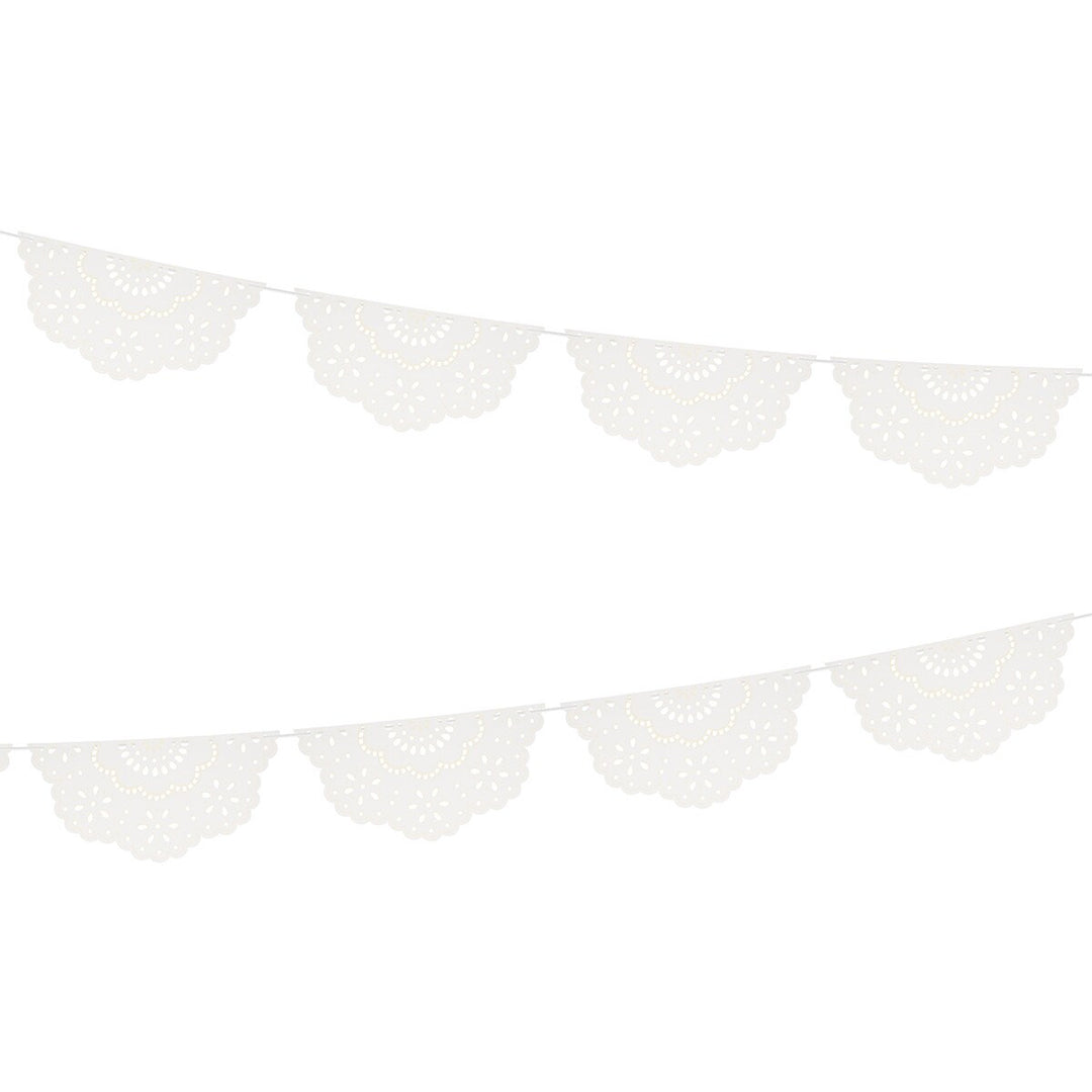 Broderie Anglaise Lace White Pennant  Garland