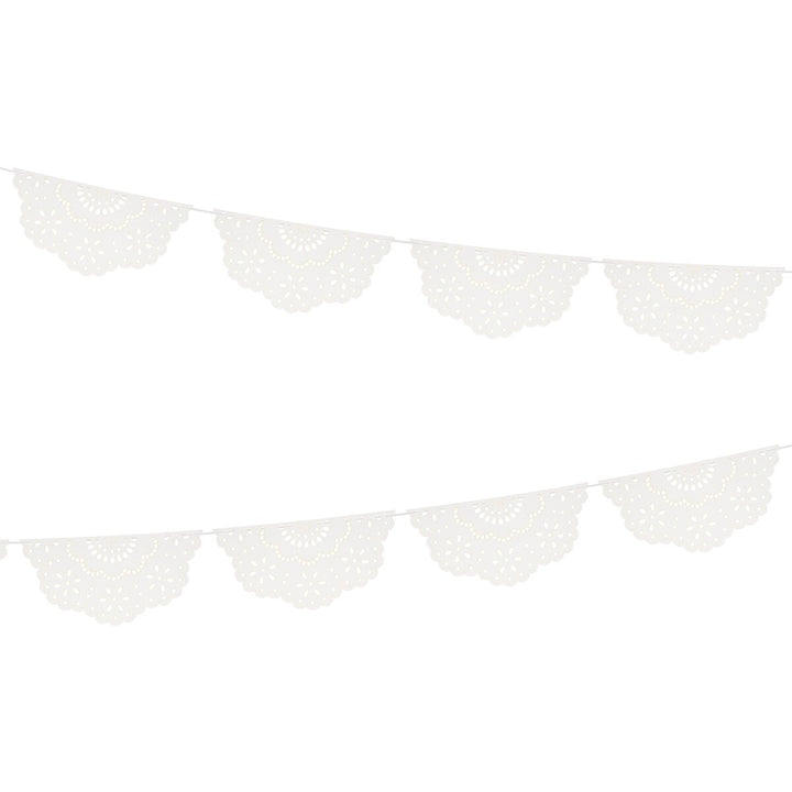 Broderie Anglaise Lace White Pennant  Garland