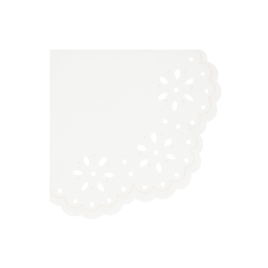Broderie Anglaise Lace White Large Napkins