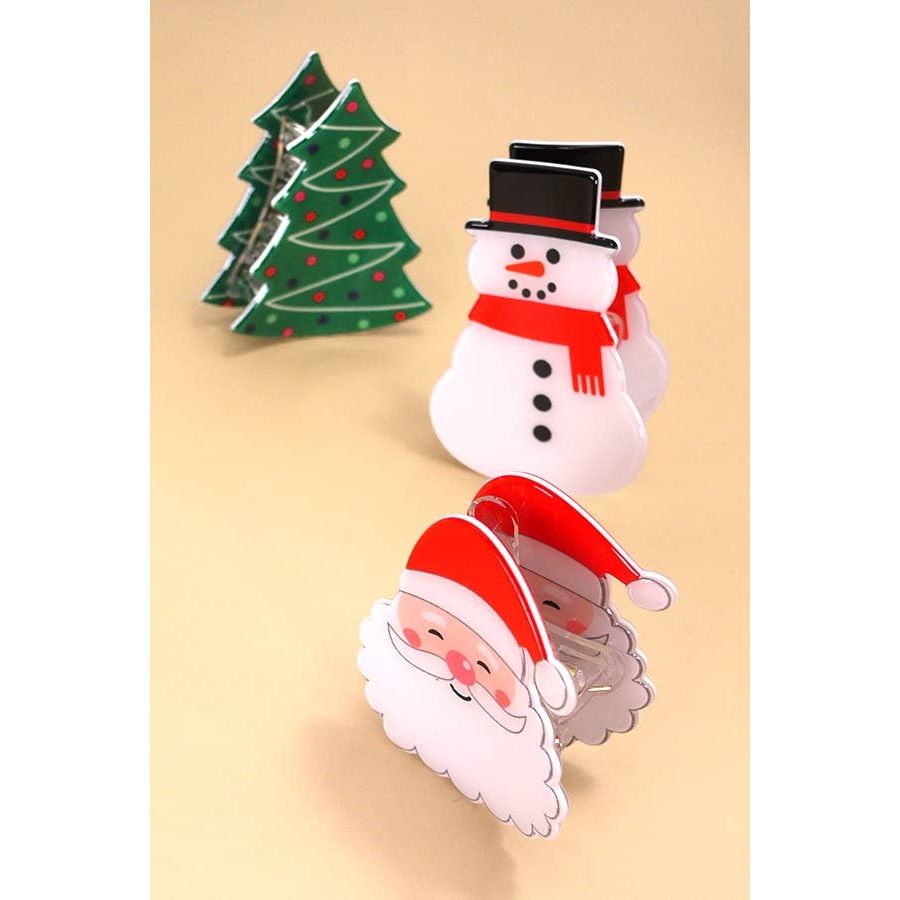 Christmas Santa Hair Claw Clips
