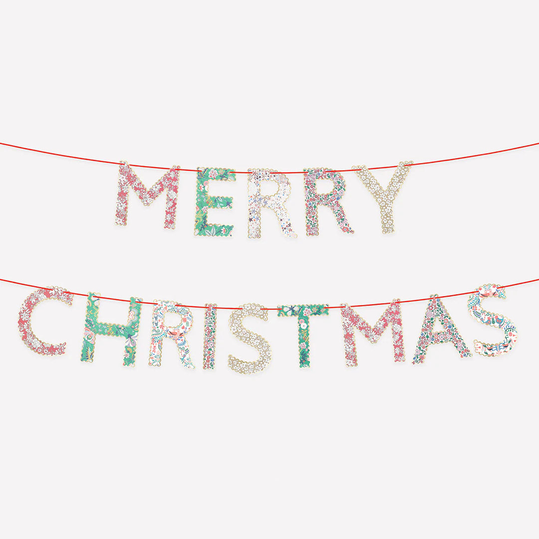 Meri Meri x Liberty Merry Christmas Garland Set
