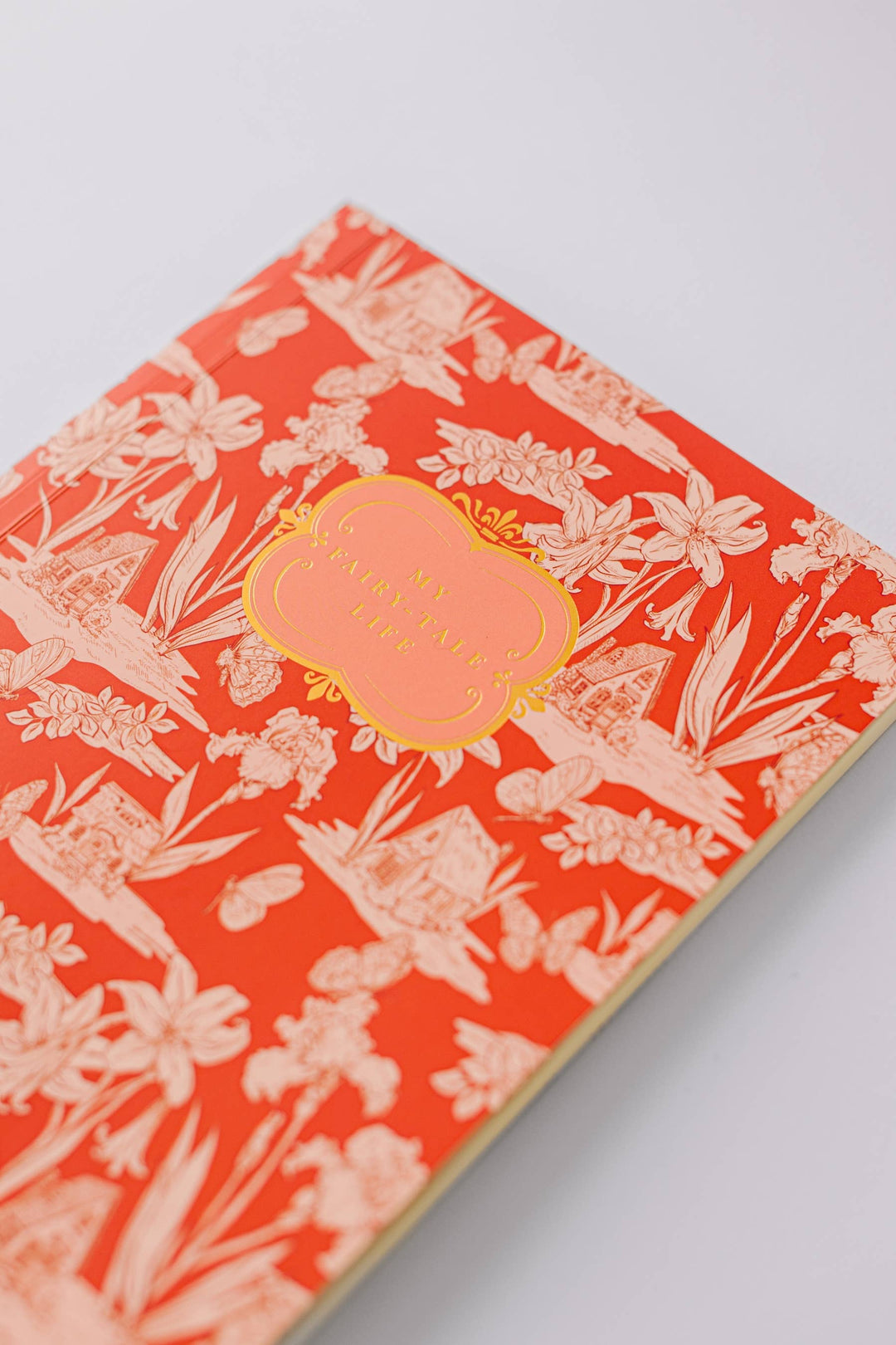 Red Fairy House Toile Softcover Notebook