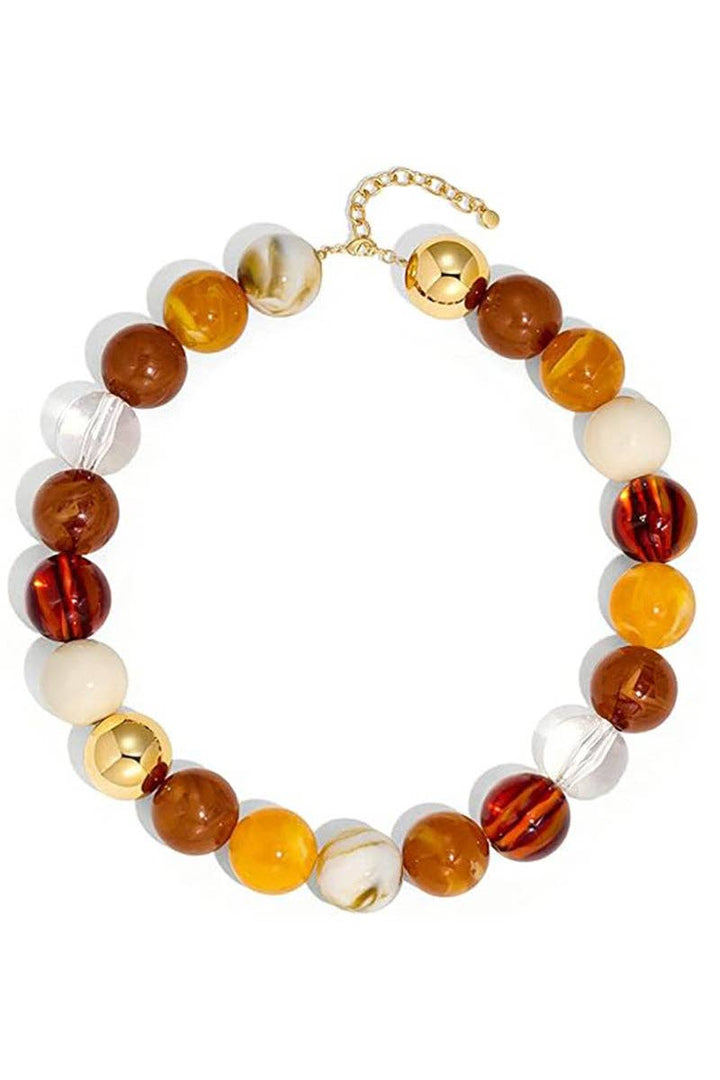 Beaded Statement Necklace: Blue
