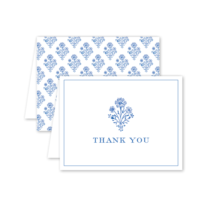 Chinoiserie Blockprint Thank You Boxed Set of 8 Cards