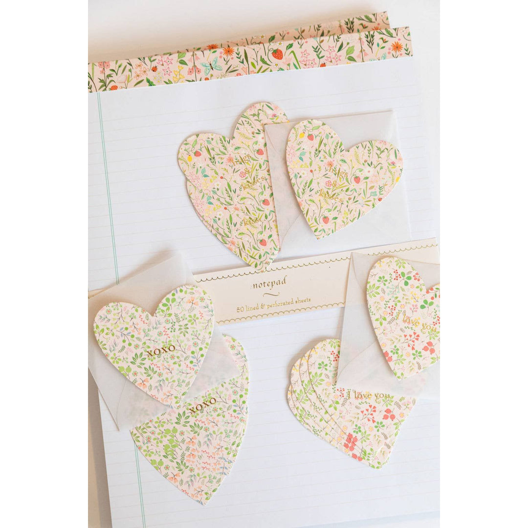 Hugs and Kisses Floral Heart Gift Enclosures