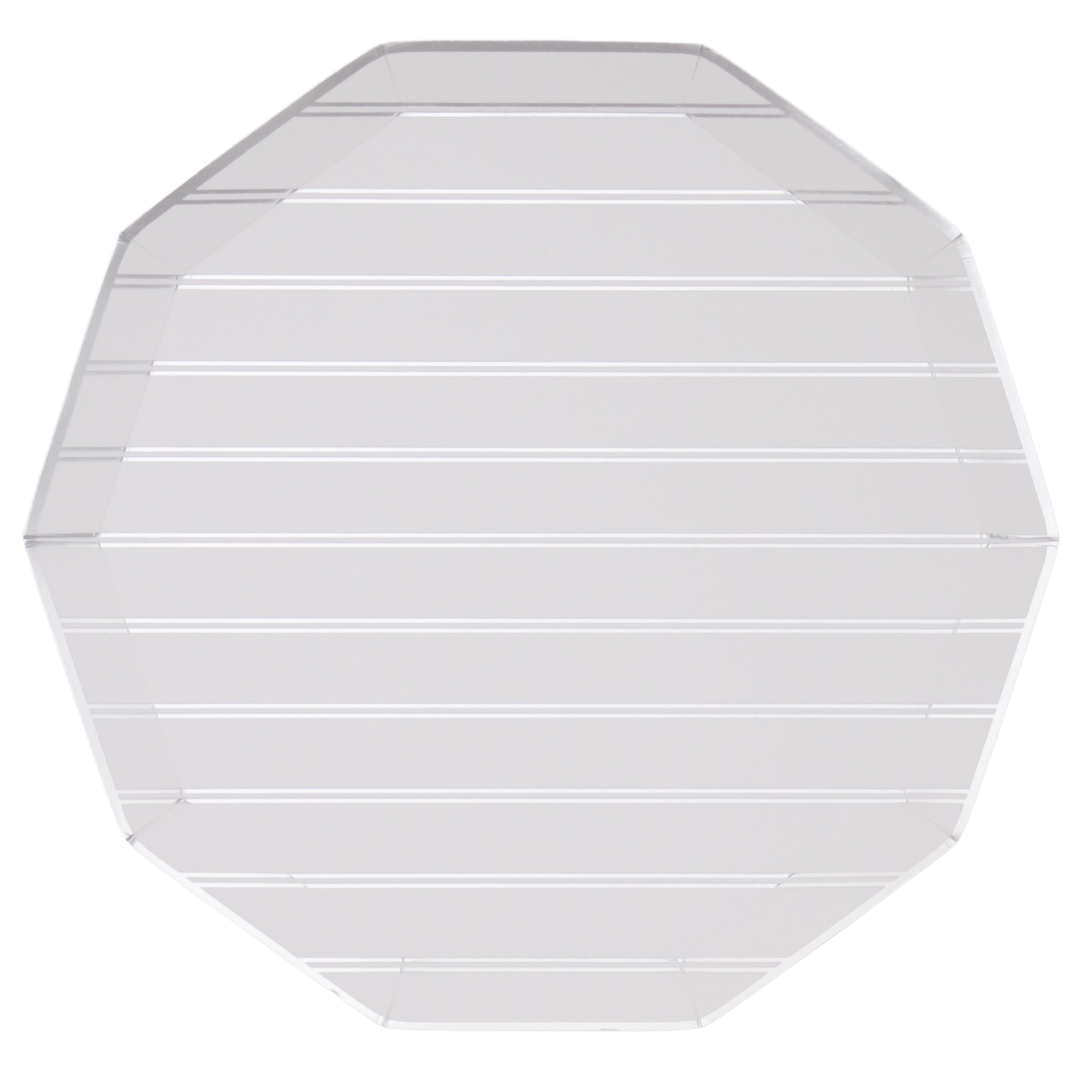 Silver Signature Stripe Dinner Plates