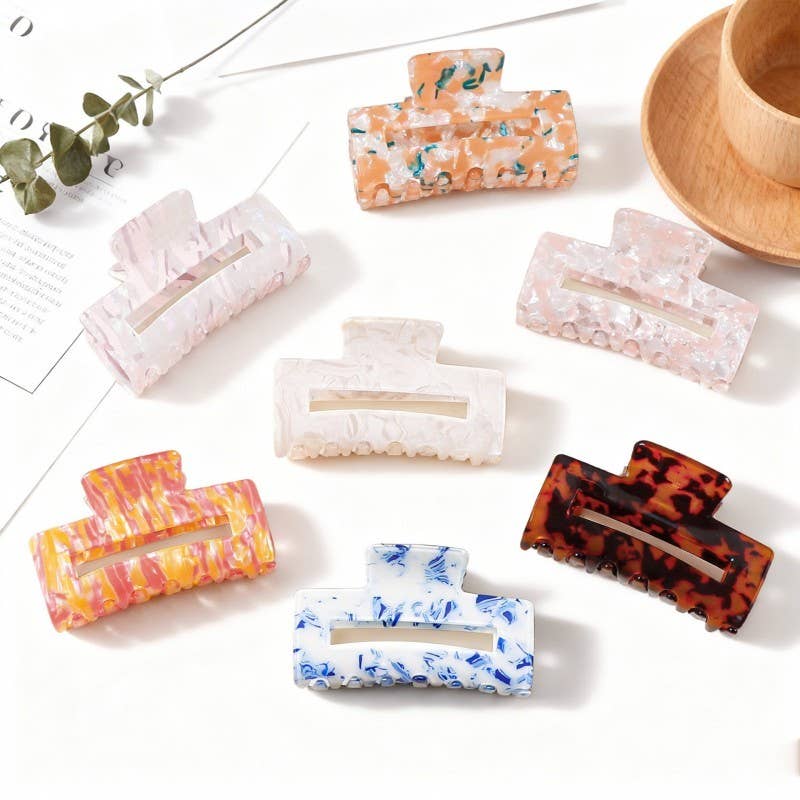 White Marble Hair Clip