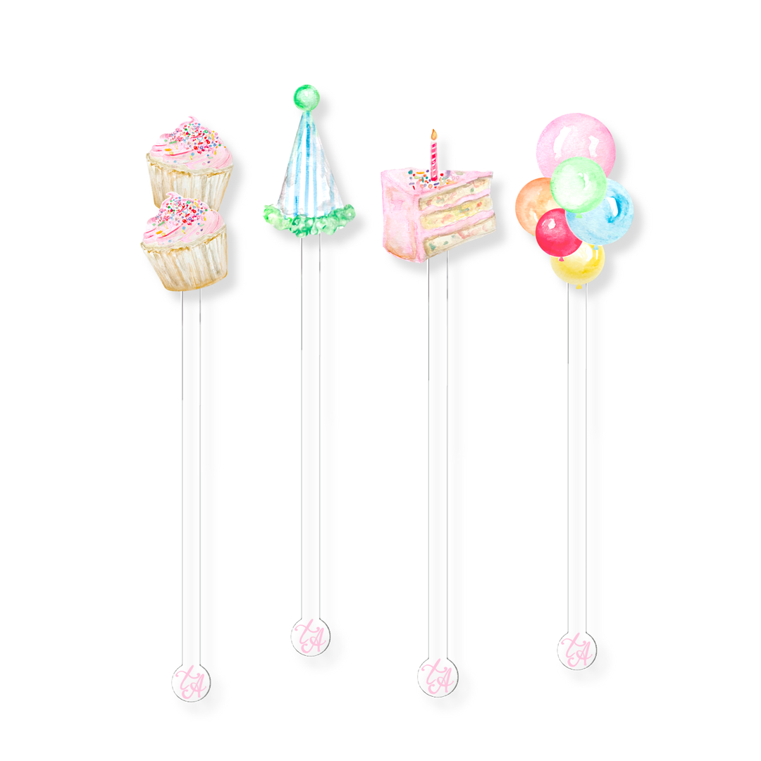 Acrylic Birthday Stir Sticks