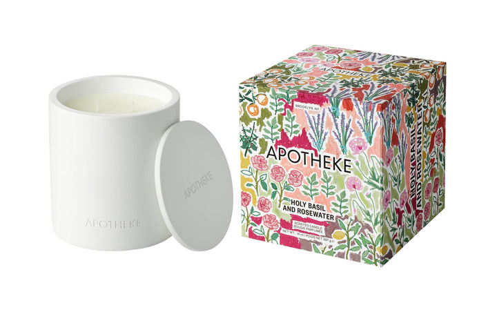 Holy Basil and Rosewater 2-Wick Concrete Candle