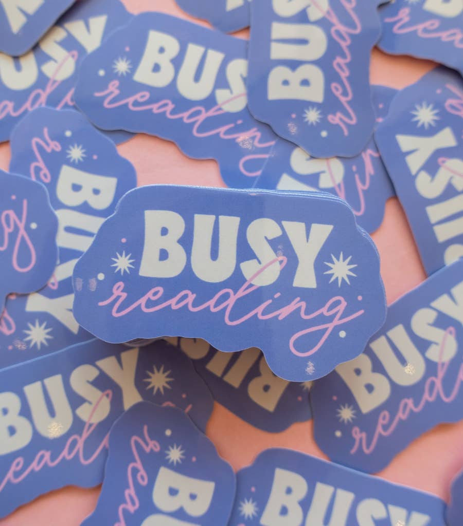 Busy Reading Sticker: Periwinkle