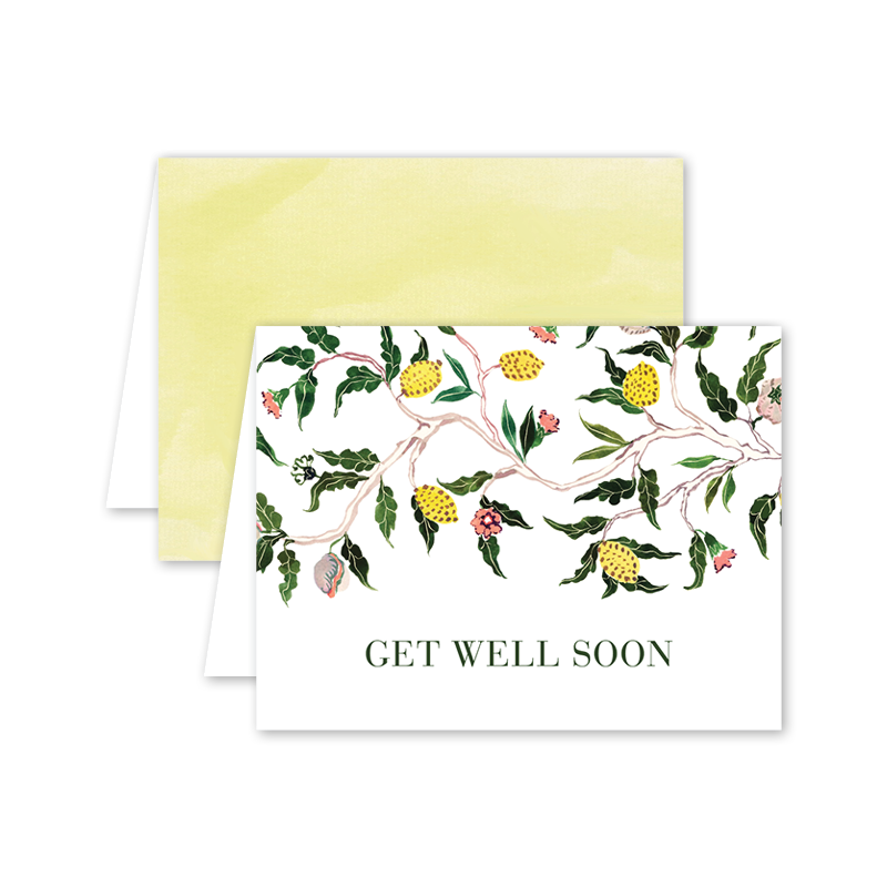 Brocade Botanical Get Well Card