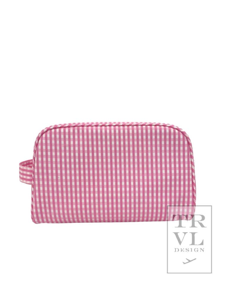 Stowaway Toiletry Bag Gingham Pink