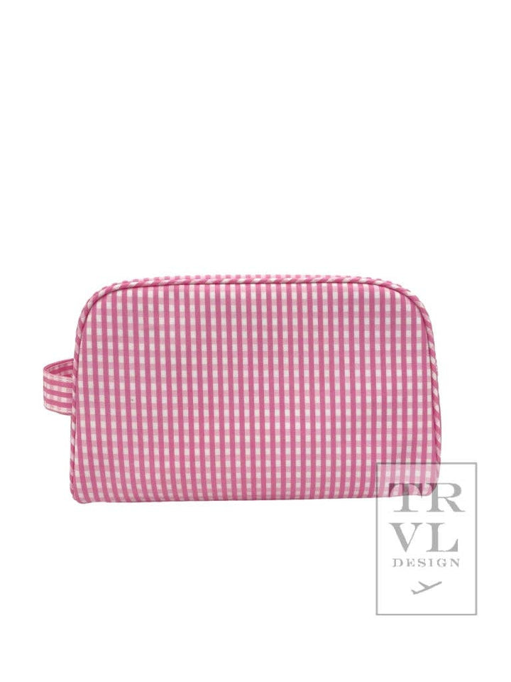 Stowaway Toiletry Bag Gingham Pink