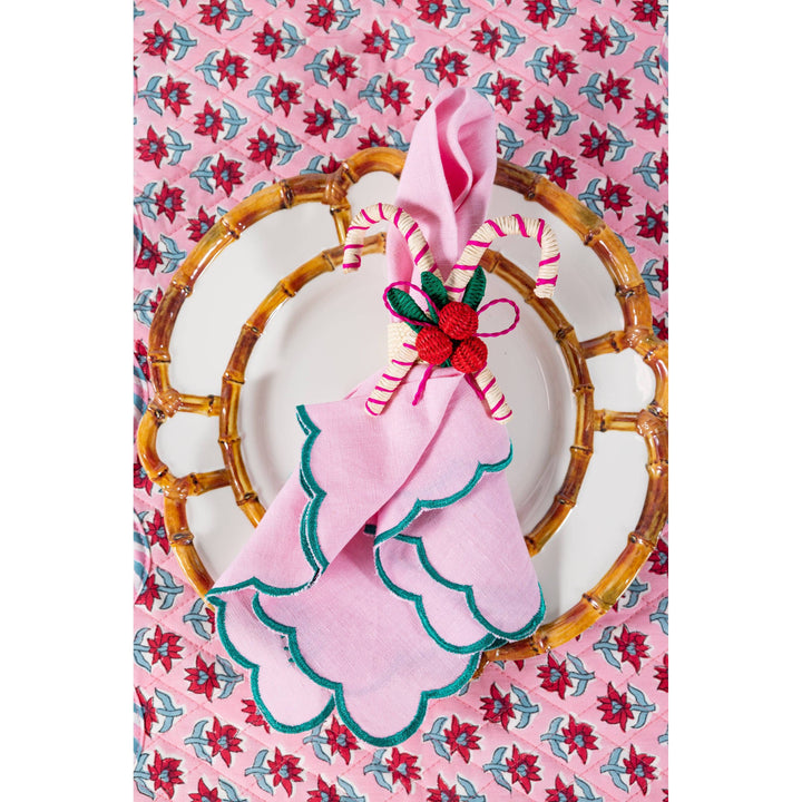 Candy Cane Raffia Napkin Ring