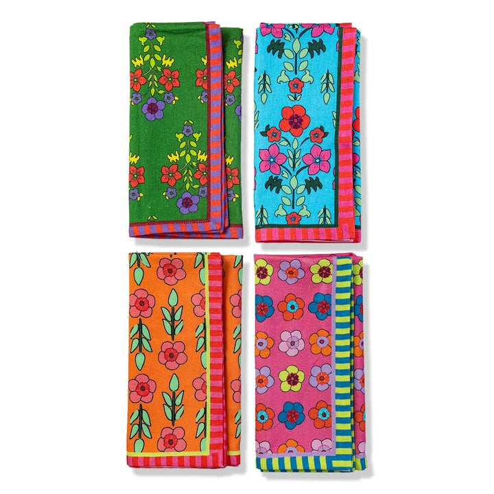 Spring Floral Napkins Mixed S/4