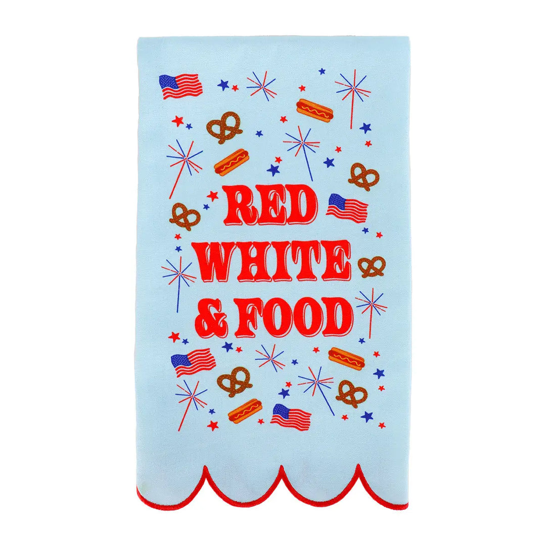 Oh My Stars Red White and Food USA All Day 4th of July Fourth of July Tea Towels Celebration America American Red White and Blue