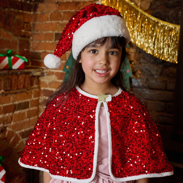 Jolly Santa Sequin Velvet Hat