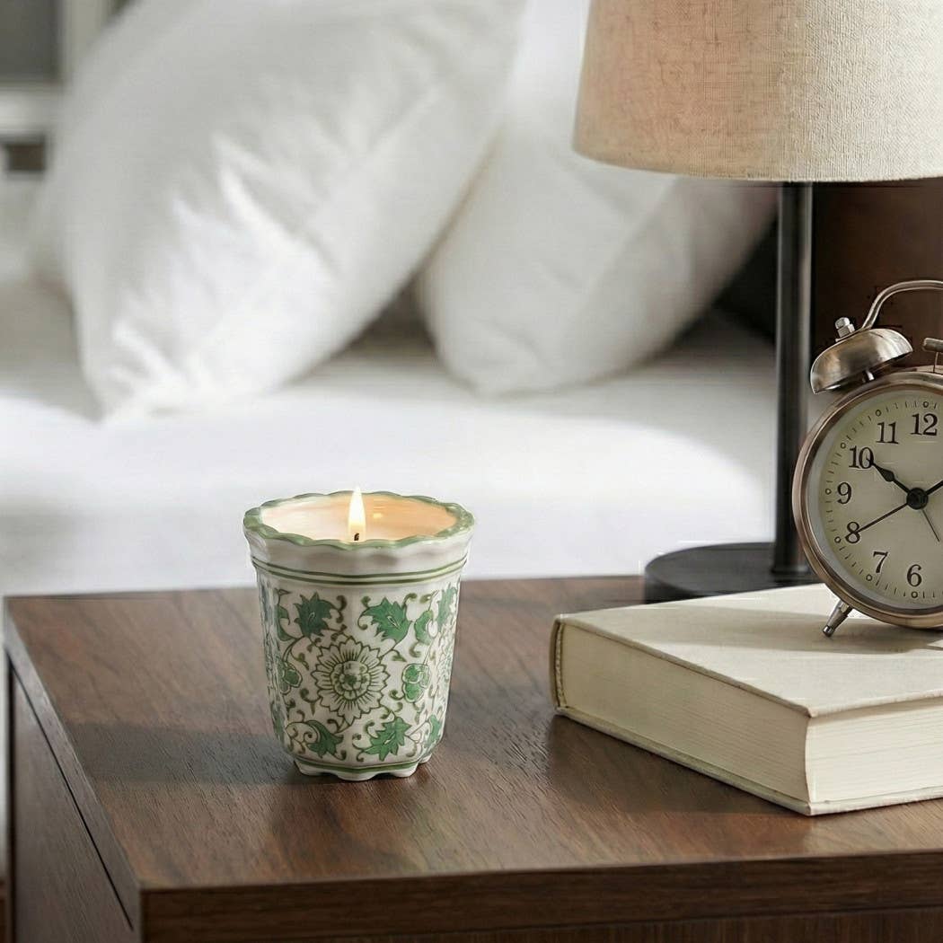 Jasmine Green and White Candle