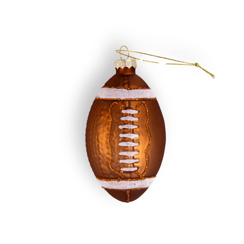 Football Glass Christmas Ornament