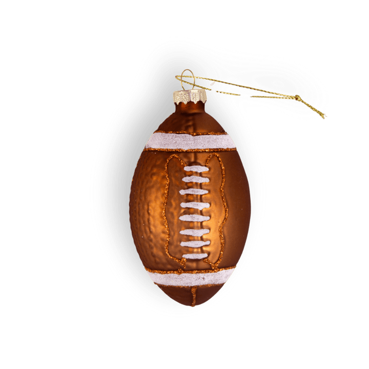 Football Glass Christmas Ornament