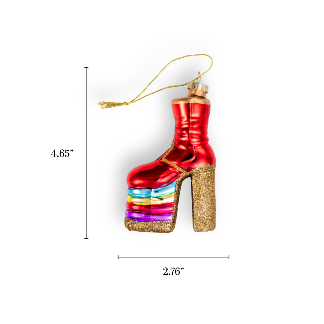 Rainbow Platform Boot Ornament