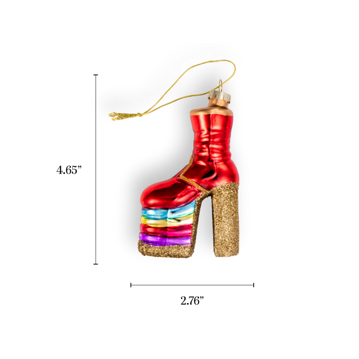 Rainbow Platform Boot Ornament