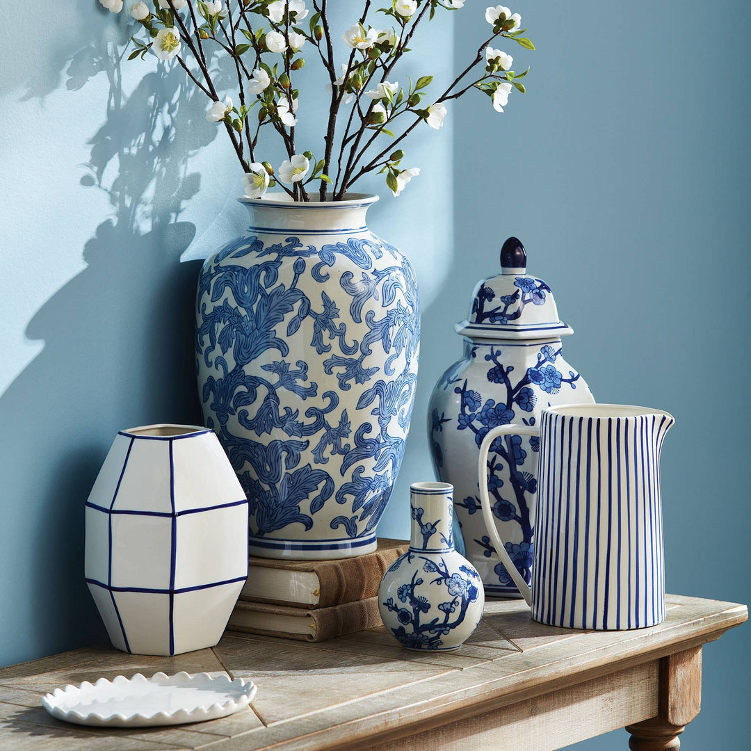 Blue Magnolia Vase