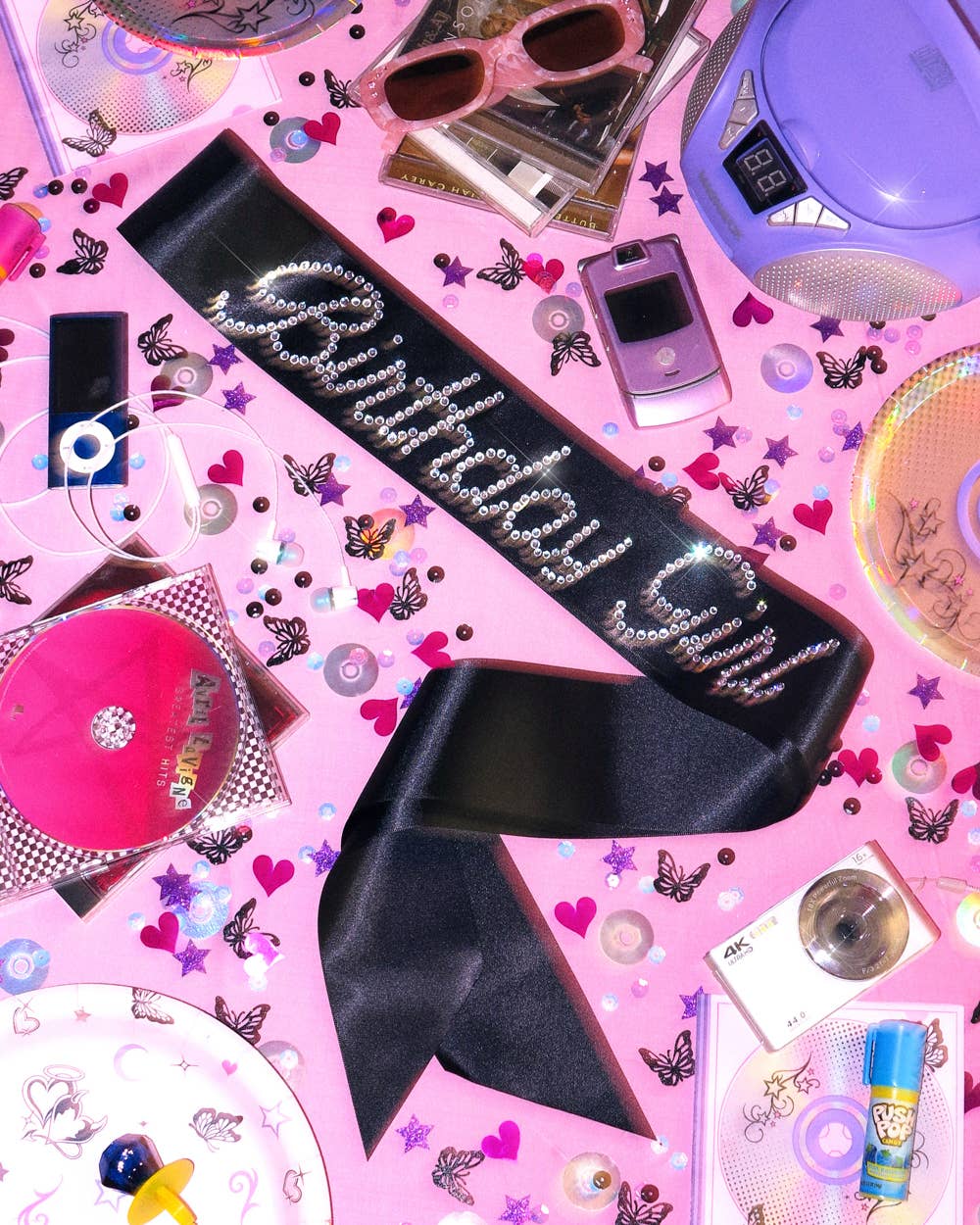 Black Rhinestone Birthday Sash