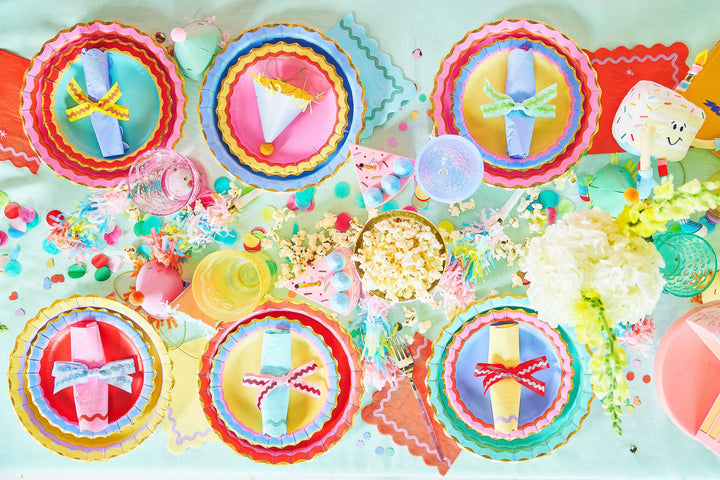 Rainbow Ric Rac Plates