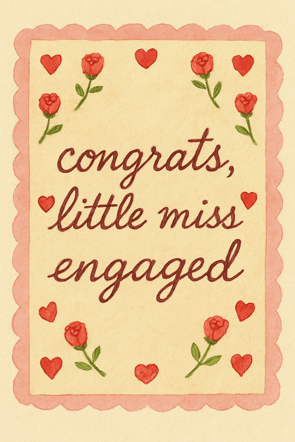Little Miss Engaged Card