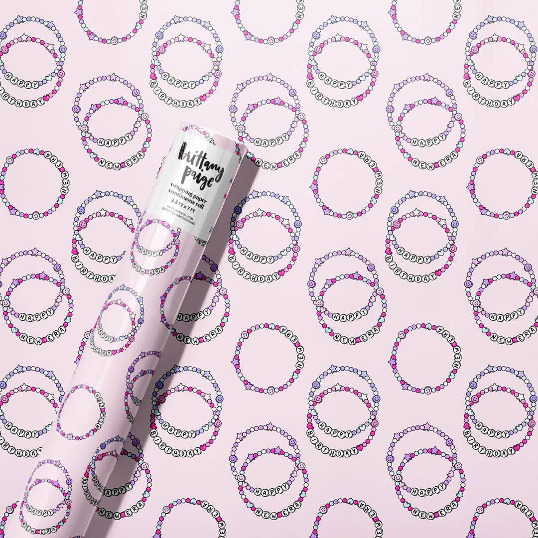 Birthday Friendship Bracelets Wrapping Paper Roll 