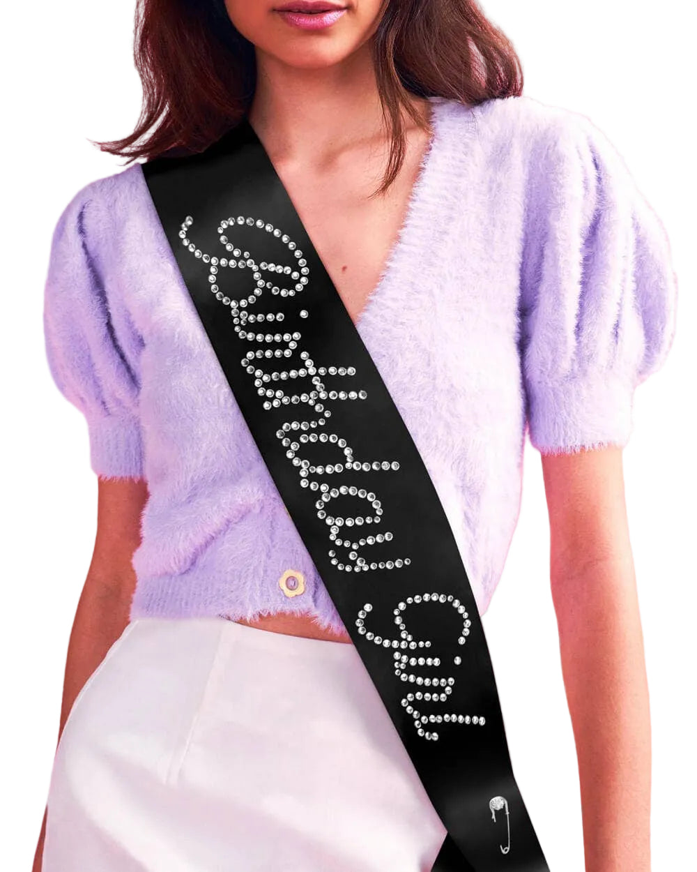 Black Rhinestone Birthday Sash