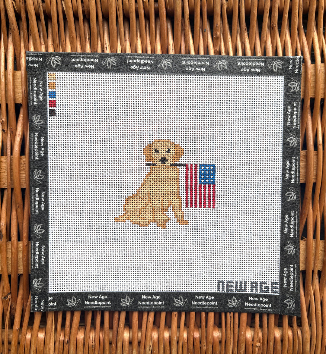 Patriotic Golden Retriever Canvas