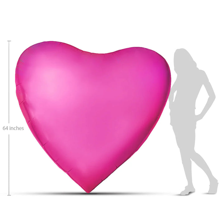 Giant Satin Hot Pink Heart Balloon