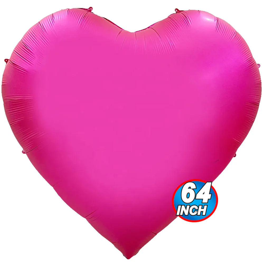 Giant Satin Hot Pink Heart Balloon