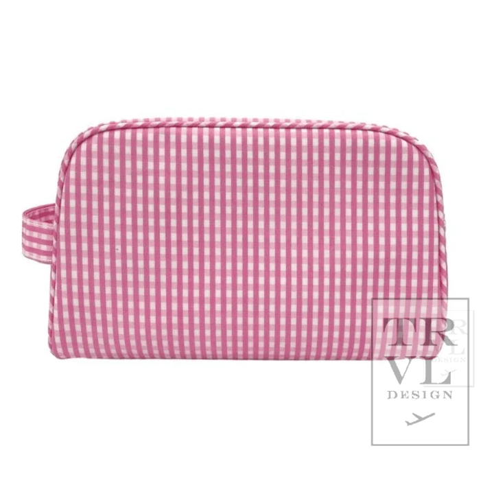Stowaway Toiletry Bag Gingham Pink