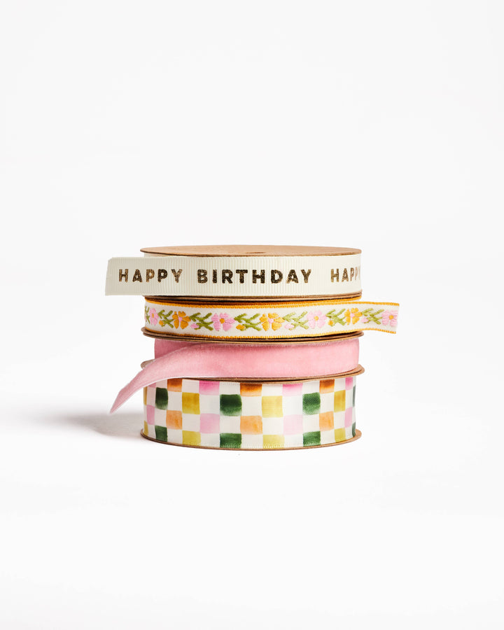 Colorful Checkered Satin Ribbon