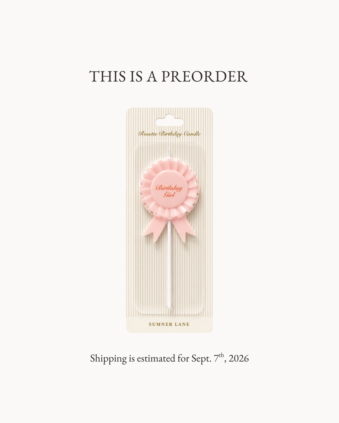 Birthday Girl Rosette Candle